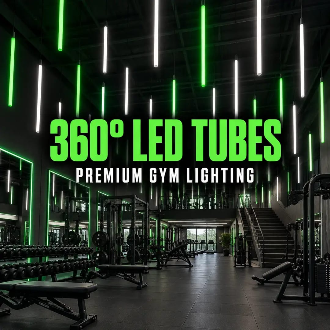 360° LED Gym Tube Lights – solid colour and RGBW